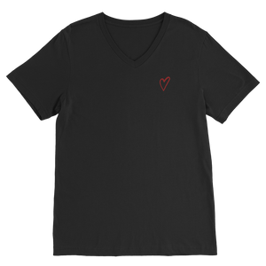 Open image in slideshow, LOVE LETTERS RED HEART V-Neck T-Shirt
